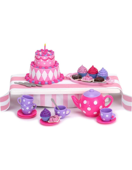 Juego de Fiesta de Té de Postres Sophia 64 Piezas Rosa Juego de Fiesta de Té de Postres Sophia 64 Piezas Rosa