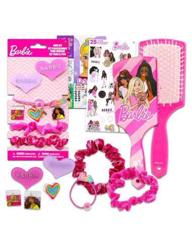 Accesorios para el Cabello de Barbie - Cepillo y Scrunchies