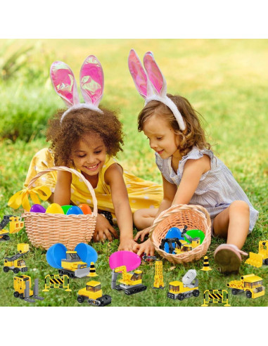 YUJUN 12 Huevos de Pascua con Vehículos de Construcción