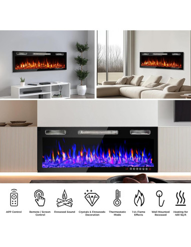 Chimenea Eléctrica FANGJI 91 cm Control Remoto 1500W