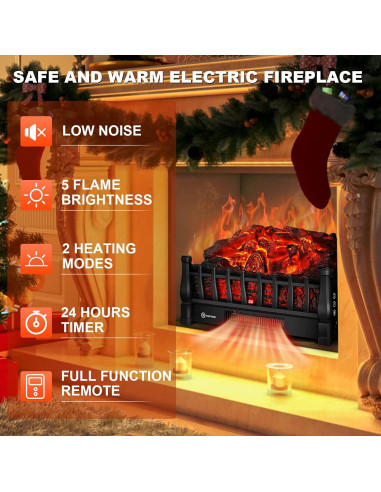 Insertos de chimenea eléctrica Alpaca IH-2093 1800W control remoto