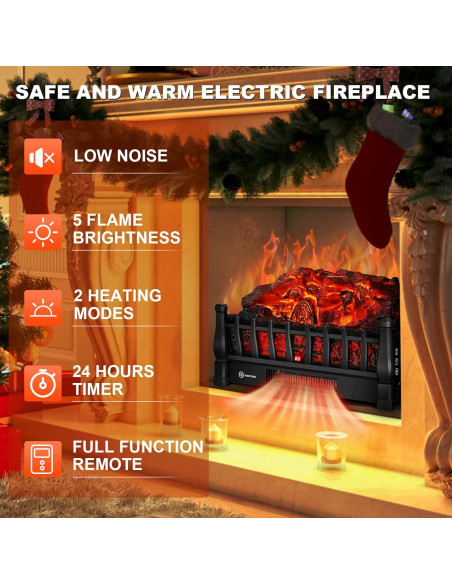 Insertos de chimenea eléctrica Alpaca IH-2093 1800W control remoto Insertos de chimenea eléctrica Alpaca IH-2093 1800W control remoto