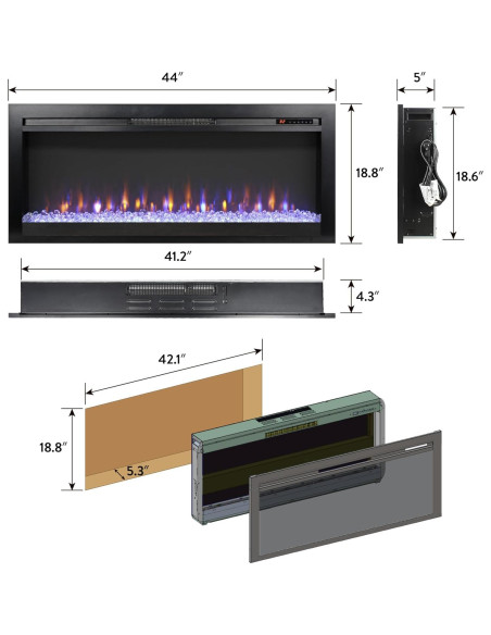 Chimenea eléctrica empotrada Genérico 112 cm LED control remoto Chimenea eléctrica empotrada Genérico 112 cm LED control remoto