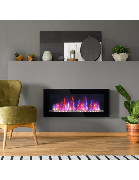 Chimenea Eléctrica HOMCOM 104.9cm 1500W Control Remoto Negro Chimenea Eléctrica HOMCOM 104.9cm 1500W Control Remoto Negro