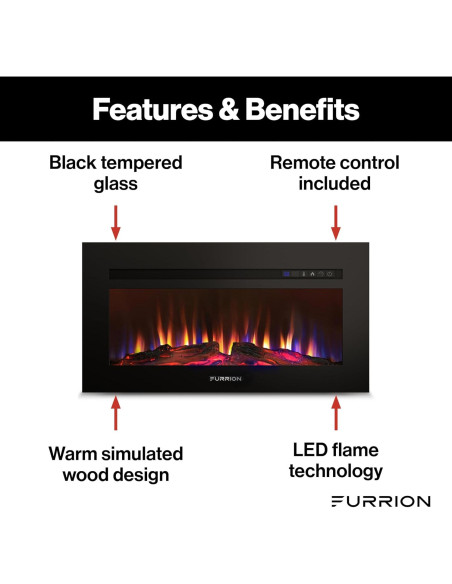 Chimenea Eléctrica Furrion 76cm para RV con Llama LED Chimenea Eléctrica Furrion 76cm para RV con Llama LED