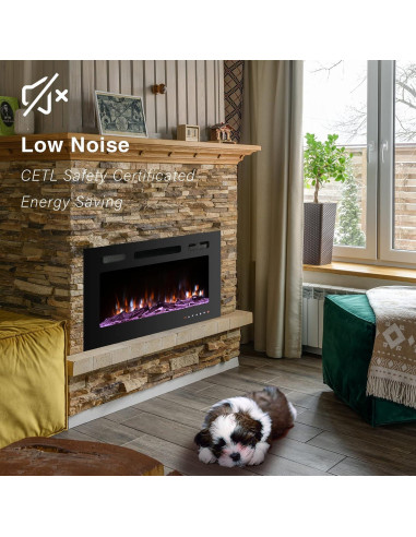 Chimenea Eléctrica CEARTRY 36" Montada en Pared 750/1500W
