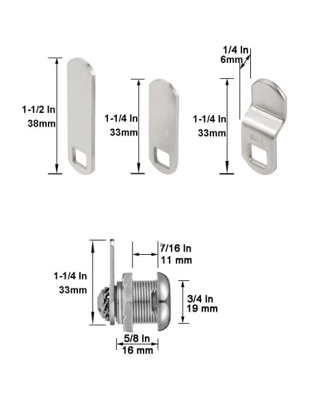 Cerradura de Cámara WOOCH BCL-16N-2P Cromada 5/8" Cerradura de Cámara WOOCH BCL-16N-2P Cromada 5/8"