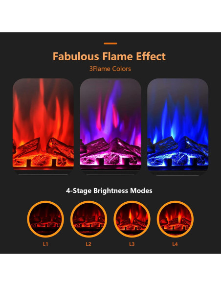 Chimenea Eléctrica GOFLAME 63.5cm Empotrada Control Remoto Chimenea Eléctrica GOFLAME 63.5cm Empotrada Control Remoto