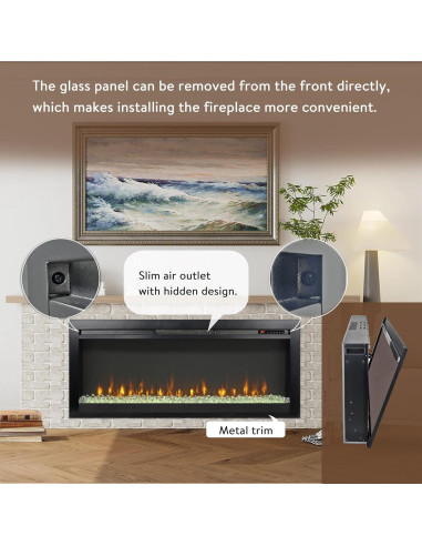 Chimenea Eléctrica Innoflame FA42V60L-C5 1400W Empotrada