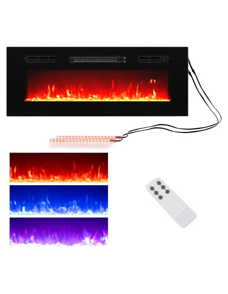 Chimenea Eléctrica COSTWAY 91.4 cm 750W/1500W LED Control Remoto Chimenea Eléctrica COSTWAY 91.4 cm 750W/1500W LED Control Remoto