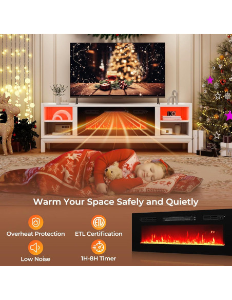 Chimenea Eléctrica COSTWAY 91.4 cm 750W/1500W LED Control Remoto Chimenea Eléctrica COSTWAY 91.4 cm 750W/1500W LED Control Remoto