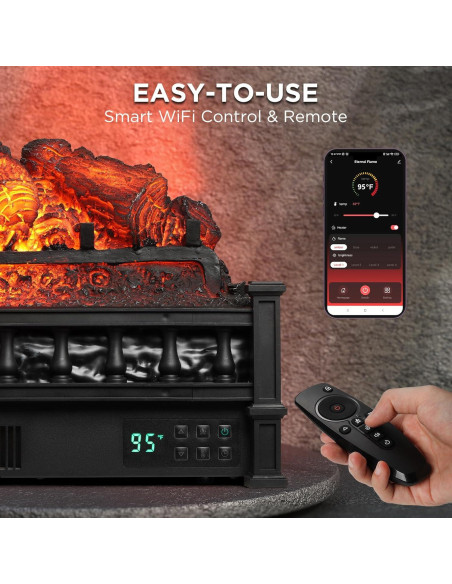 Calefactor Eléctrico TURBRO Llama Eterna 1500W WiFi Negro Calefactor Eléctrico TURBRO Llama Eterna 1500W WiFi Negro