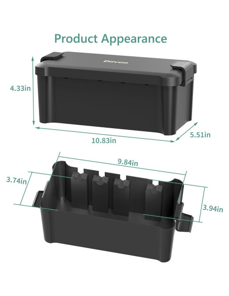 Caja Eléctrica Exterior Diivoo Mediana Impermeable 4 Puertos Caja Eléctrica Exterior Diivoo Mediana Impermeable 4 Puertos
