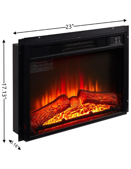 Chimenea Eléctrica Wycian 23" Negra 1400W Vidrio Templado Chimenea Eléctrica Wycian 23" Negra 1400W Vidrio Templado