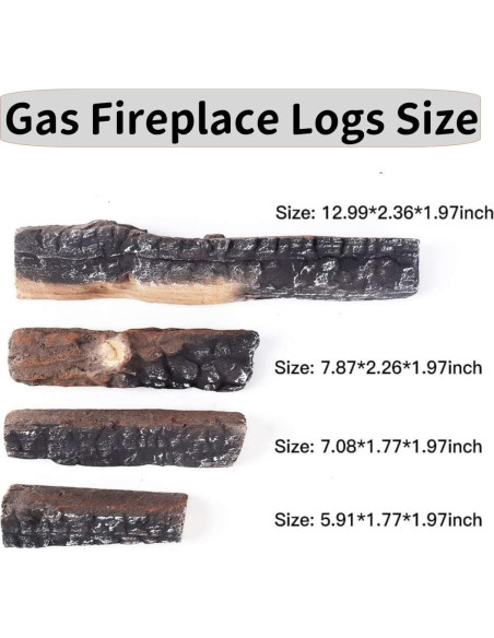 Juego de 4 Troncos de Cerámica para Chimenea Coosoromas Juego de 4 Troncos de Cerámica para Chimenea Coosoromas