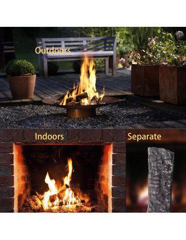 Juego de 4 Troncos de Cerámica para Chimenea Coosoromas