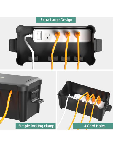 Caja Eléctrica Exterior Diivoo Mediana Impermeable 4 Puertos