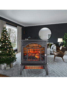 Chimenea Eléctrica Wycian 3D Infrarroja Negra 25,4x44,6cm 2