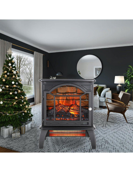 Chimenea Eléctrica Wycian 3D Infrarroja Negra 25,4x44,6cm Chimenea Eléctrica Wycian 3D Infrarroja Negra 25,4x44,6cm