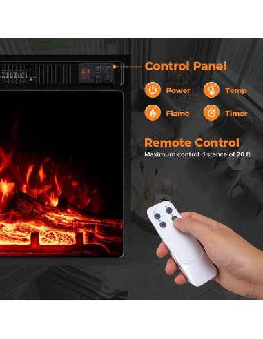 Chimenea Eléctrica CLEEMAN 23" 750W/1500W Control Remoto