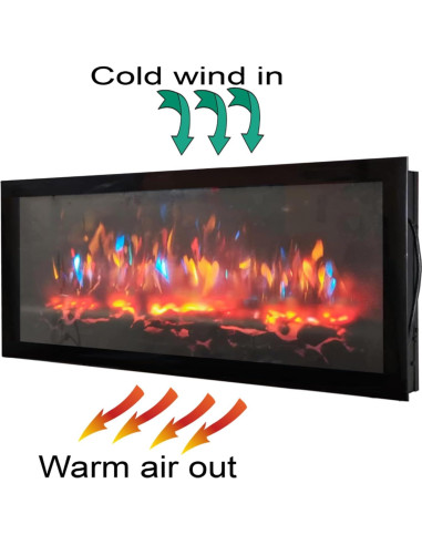 Chimenea eléctrica Genérico montada en pared 1380W sonido 3D