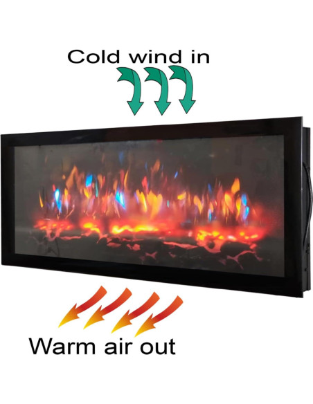 Chimenea eléctrica Genérico montada en pared 1380W sonido 3D Chimenea eléctrica Genérico montada en pared 1380W sonido 3D