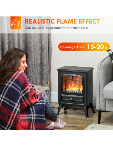 Calentador de Chimenea Eléctrica Genérico 20,12 m 750W/1500W