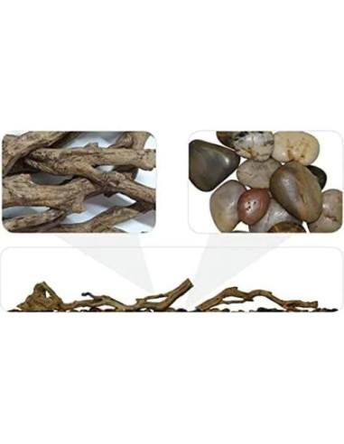 Chimenea Eléctrica Ams Fireplace 74" Madera y Rocas LED