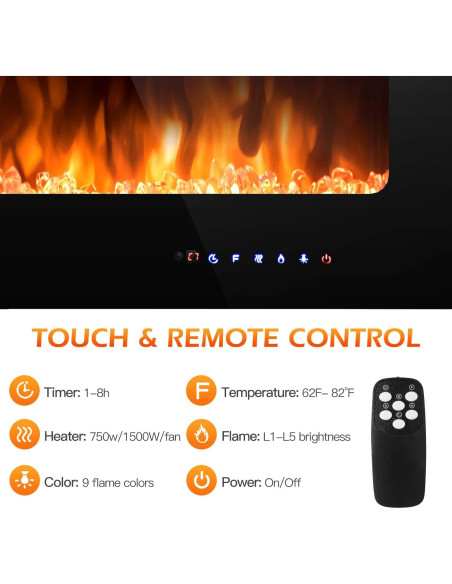 Insertos de Chimenea Eléctrica RELAX4LIFE 36" 750/1500W Insertos de Chimenea Eléctrica RELAX4LIFE 36" 750/1500W
