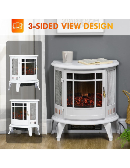 Chimenea Eléctrica Wycian Blanca 1500W con Manto Ajustable Chimenea Eléctrica Wycian Blanca 1500W con Manto Ajustable