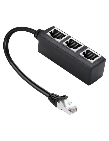 Divisor Ethernet RJ45 1 Macho a 3 Hembras HRIOEKAX Divisor Ethernet RJ45 1 Macho a 3 Hembras HRIOEKAX