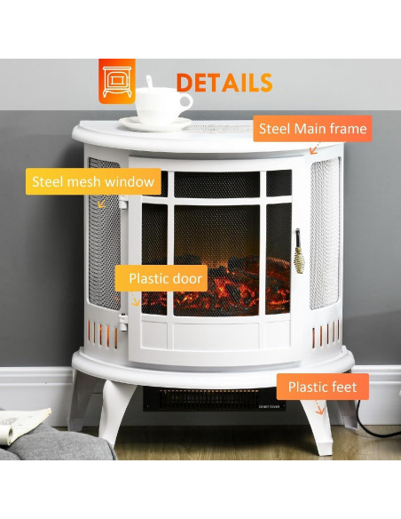 Chimenea Eléctrica Wycian Blanca 1500W con Manto Ajustable Chimenea Eléctrica Wycian Blanca 1500W con Manto Ajustable