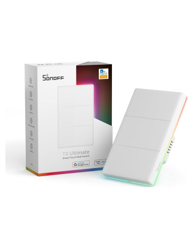 Interruptor Inteligente SONOFF T5 3 Gang WiFi 2.4GHz Táctil