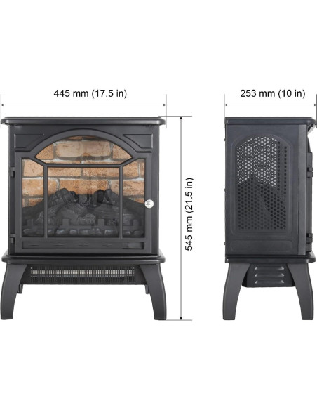 Consola de Chimenea Eléctrica Aienid 45.7x44.5x54.5cm Negro Antiguo Consola de Chimenea Eléctrica Aienid 45.7x44.5x54.5cm Negro Antiguo