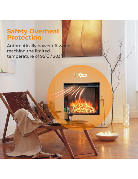 Chimenea Eléctrica GOFLAME 67.8cm con Control Remoto y Termostato Chimenea Eléctrica GOFLAME 67.8cm con Control Remoto y Termostato