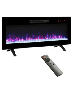 Chimenea eléctrica Arbacipher 91 cm con control remoto y llama LED