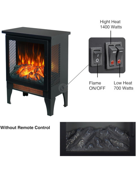 Chimenea Eléctrica Innoflame T15V1-NR01 1400W Portátil Chimenea Eléctrica Innoflame T15V1-NR01 1400W Portátil
