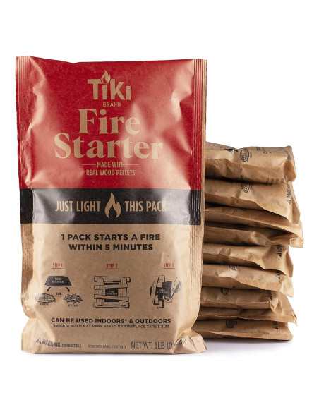 Paquete de 10 Encendedores TIKI para Fuego Rápido 0,45 kg Paquete de 10 Encendedores TIKI para Fuego Rápido 0,45 kg