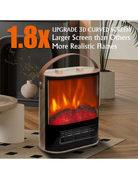 Calentador de Chimenea Eléctrica CUOZOVA Portátil 1500W Calentador de Chimenea Eléctrica CUOZOVA Portátil 1500W