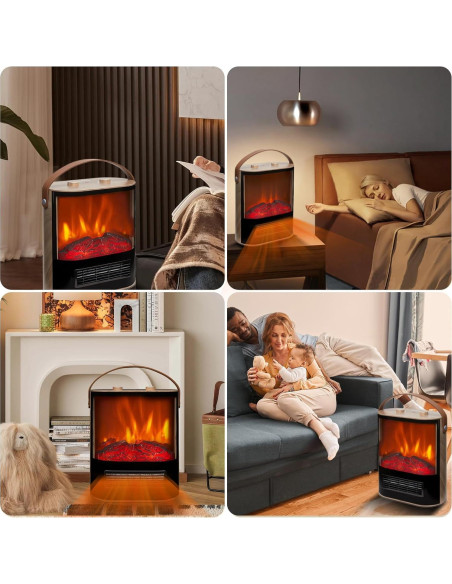 Calentador de Chimenea Eléctrica CUOZOVA Portátil 1500W Calentador de Chimenea Eléctrica CUOZOVA Portátil 1500W