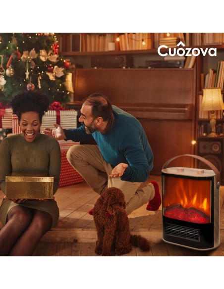Calentador de Chimenea Eléctrica CUOZOVA Portátil 1500W Calentador de Chimenea Eléctrica CUOZOVA Portátil 1500W