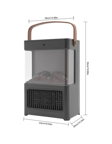 Chimenea Eléctrica Portátil Pxolerig 1500W 3D Negra