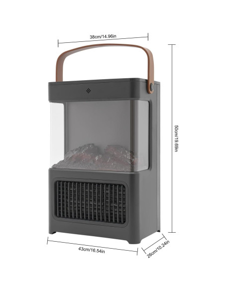 Chimenea Eléctrica Portátil Pxolerig 1500W 3D Negra Chimenea Eléctrica Portátil Pxolerig 1500W 3D Negra