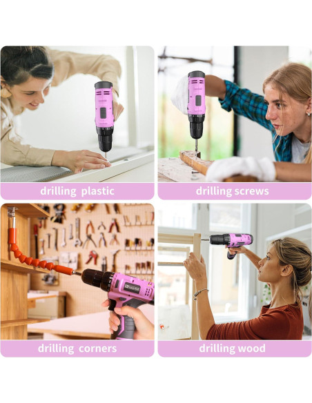 Taladro Inalámbrico FADAKWALT 12V Rosa con Batería y Cargador Taladro Inalámbrico FADAKWALT 12V Rosa con Batería y Cargador