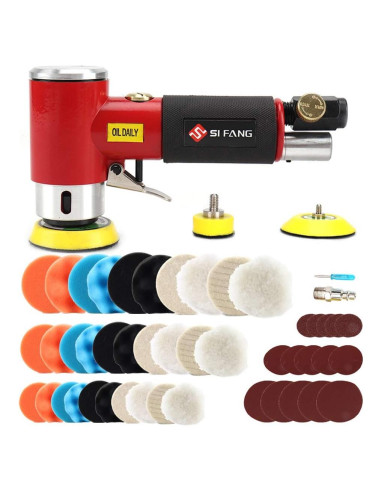 Kit de Lijadora de Aire SI FANG 48 Piezas 1-3" Rojo