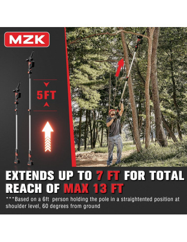 Sierra de Poste Inalámbrica MZK 20V 2-en-1 con Mini Motosierra