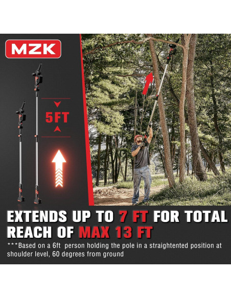 Sierra de Poste Inalámbrica MZK 20V 2-en-1 con Mini Motosierra Sierra de Poste Inalámbrica MZK 20V 2-en-1 con Mini Motosierra