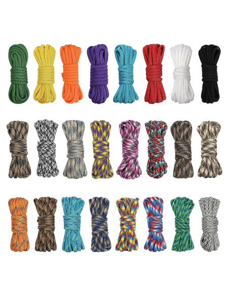 Kit de Cuerdas Paracord 550lb Mesench 24 Colores 3m Kit de Cuerdas Paracord 550lb Mesench 24 Colores 3m