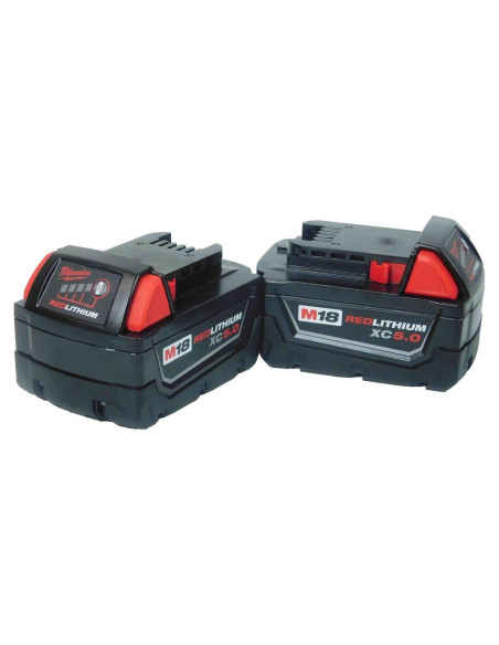 Baterías de Litio-Ion Milwaukee M18 REDLITHIUM XC 5 Ah (Paquete de 2) Baterías de Litio-Ion Milwaukee M18 REDLITHIUM XC 5 Ah (Paquete de 2)