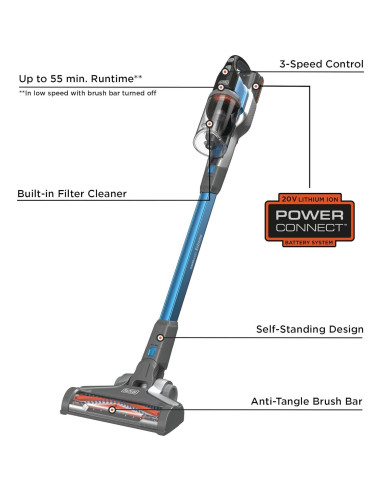 Aspiradora de varilla inalámbrica BLACK+DECKER 20V BSV2020G
